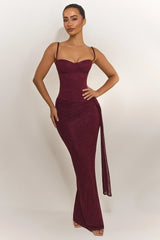 The Lexi Lace Corset Top in Plum