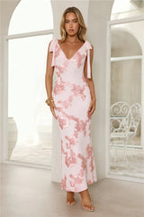 Golden Doll Mesh Maxi Dress Pink