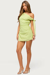 Zimi Eyelet One Shoulder Mini Dress