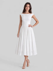 Exquisite Boat Neck Fil-Coupé Dress