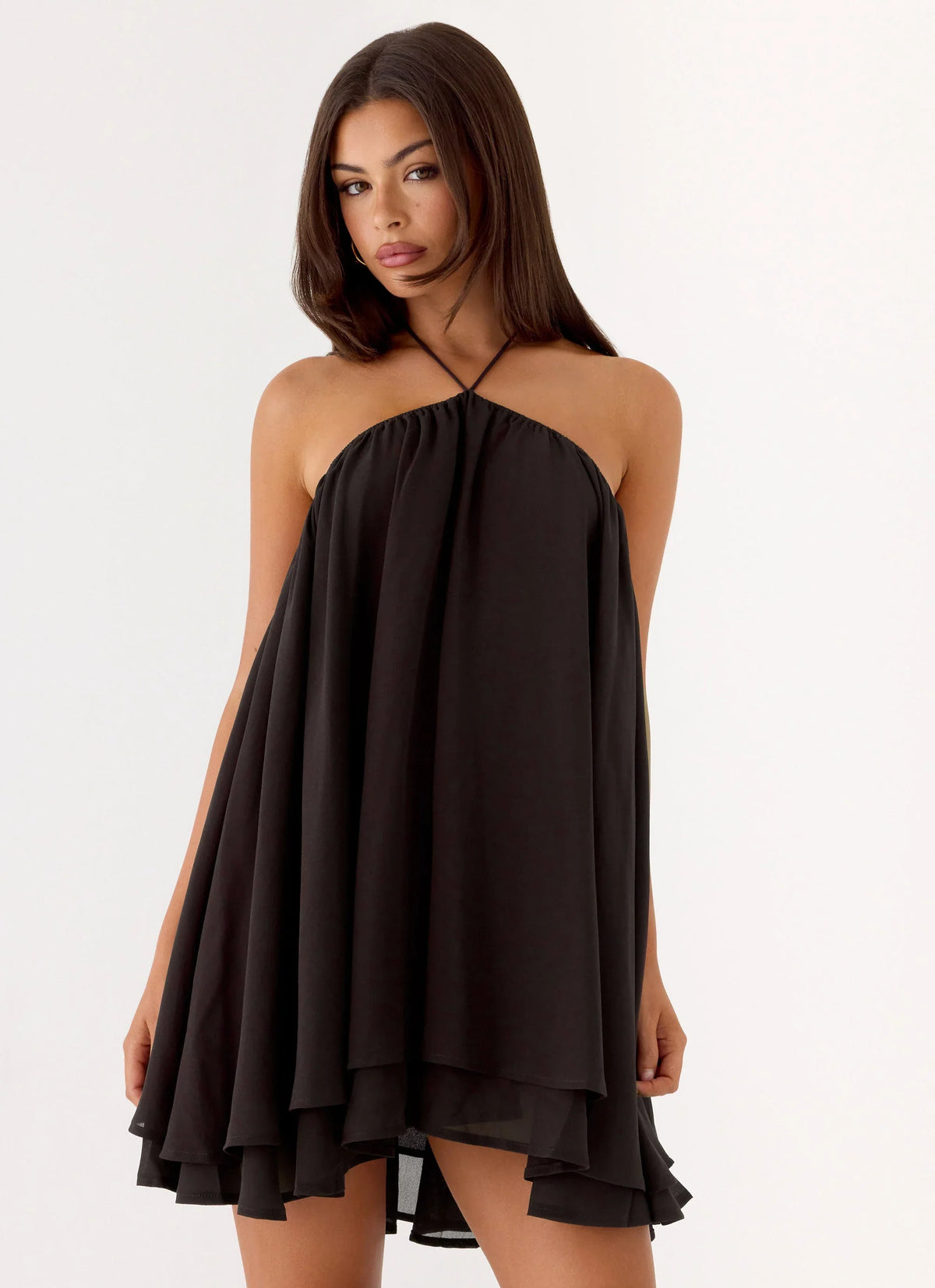 Alicelle Halter Mini Dress Brown