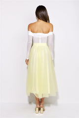Keeping It Smart Midi Skirt Yellow
