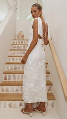 Usha Tie Strap Maxi Dress - White