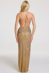 Embellished Maxi Dress in Gold